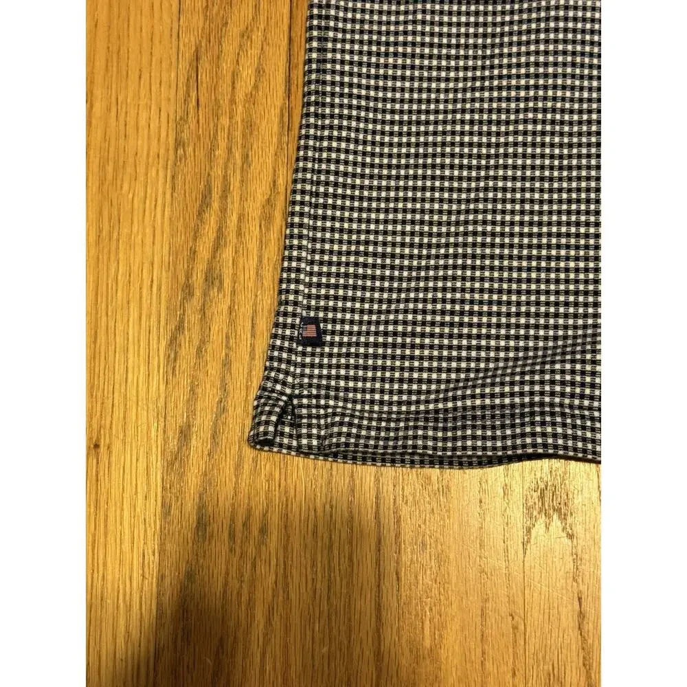 VTG 90s Chaps Ralph Lauren Polo Mens Blue Checkered Short Sleeve Golf Sz XXL